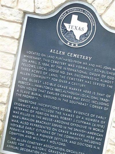 Allen Cemetery on Sysoon