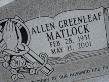 Allen Greenleaf Matlock on Sysoon