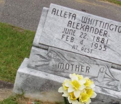 Alleta Whittington Alexander on Sysoon