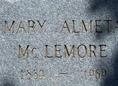 Mary Almeta "Mamie" Daniel McLemore on Sysoon