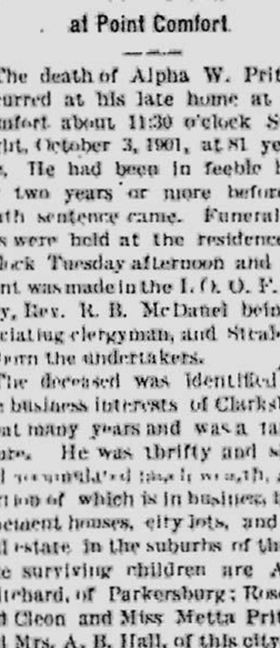 Alpheus W Pritchard, Sr on Sysoon