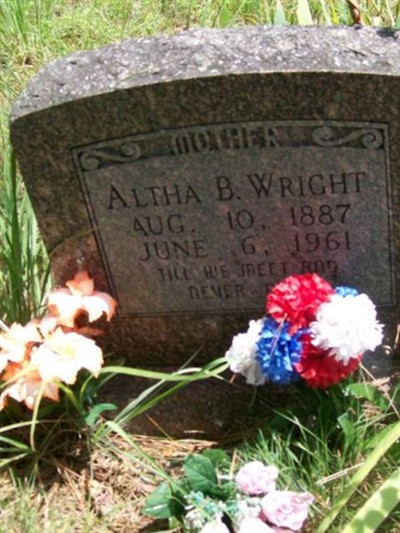Altha B. Wright on Sysoon