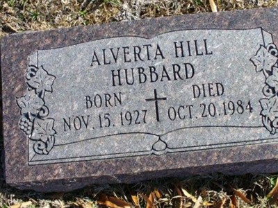 Alverta Hill Hubbard on Sysoon
