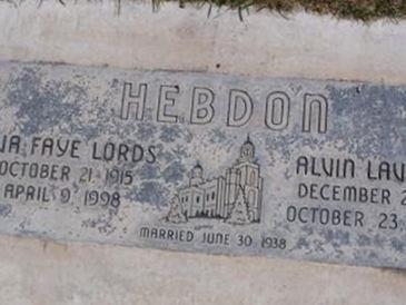 Alvin LaVaun Hebdon on Sysoon