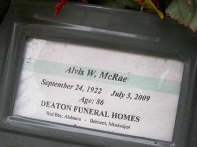 Alvis W. McRae on Sysoon