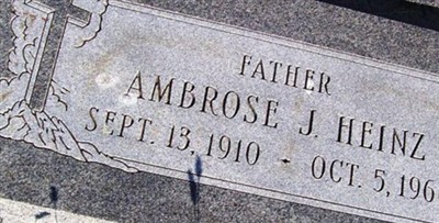 Ambrose J Heinz on Sysoon