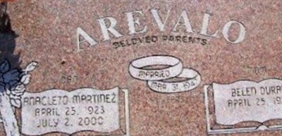 Anacleto M Arevalo, Sr on Sysoon