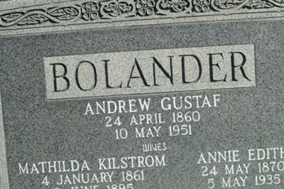 Andrew Gustaf Bolander on Sysoon