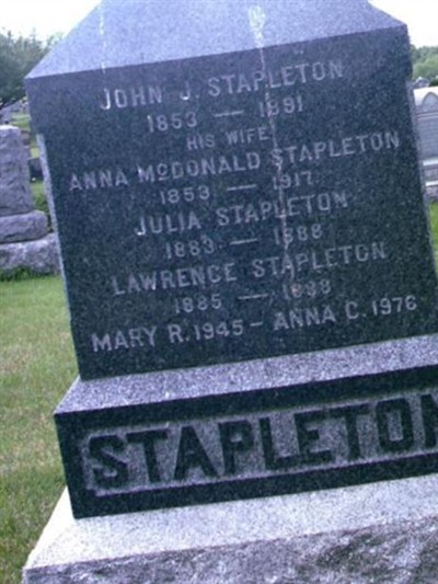 Anna McDonald Stapleton on Sysoon