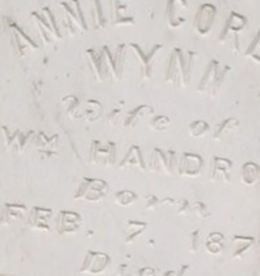 Annie Corean Wynn Handrop on Sysoon