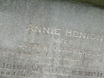 Annie Henion Quackenbush on Sysoon