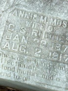Annie M. Moss Rhodes on Sysoon