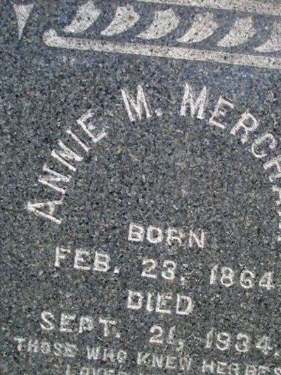 Annie Mary Myer Merchant on Sysoon