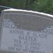 Annie R Slade Baxter on Sysoon