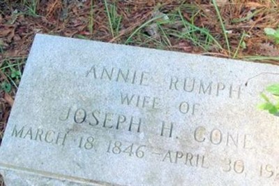 Annie Ray Rumph Cone on Sysoon