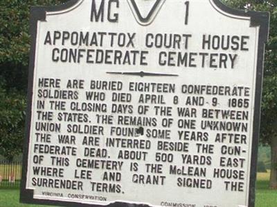 Appomattox Cemetery on Sysoon