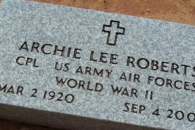 Archie Lee Roberts on Sysoon