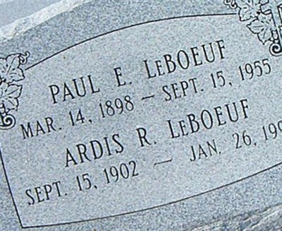 Ardis R LeBOEUF on Sysoon