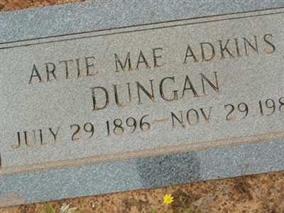 Artie Mae Atkins Dungan on Sysoon