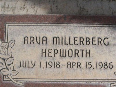 Arva Millerberg Hepworth on Sysoon