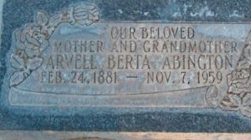 Arvell Berta Abington on Sysoon