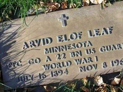 Arvid Elof Leaf on Sysoon