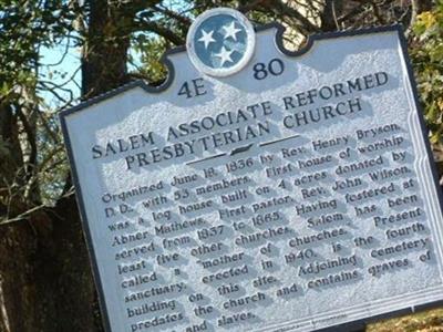 Salem Associate Reformed Presbyterian Cemetery on Sysoon