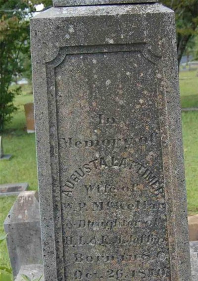 Augusta Lattimer Jeffers McKellar on Sysoon