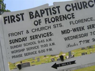 First Baptist Church of Florence Cemetery on Sysoon