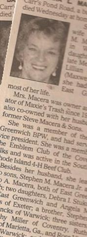 Barbara L, "Maxie" Jencks Macera on Sysoon