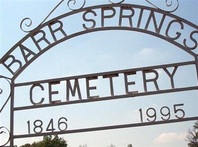 Barr Springs Cemetery on Sysoon