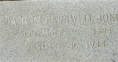 Bascom Barnwell Jones on Sysoon