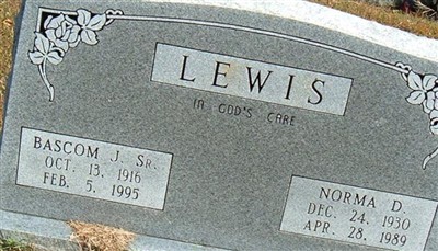 Bascom Lewis, Find a grave on Sysoon Bascom Lewis on Sysoon