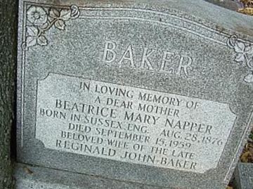 Beatice Mary Napper Baker on Sysoon