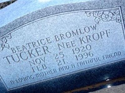 Beatrice Kropf Tucker Bromlow on Sysoon