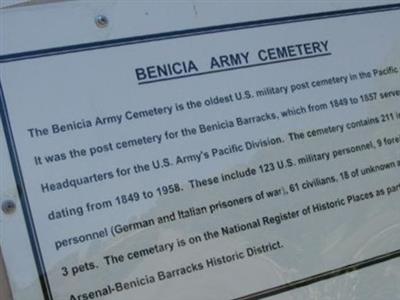 Benicia Arsenal Post Cemetery on Sysoon