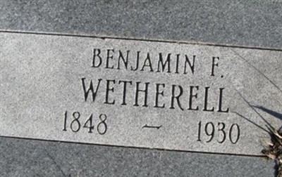 Benjamin Franklin Wetherell on Sysoon