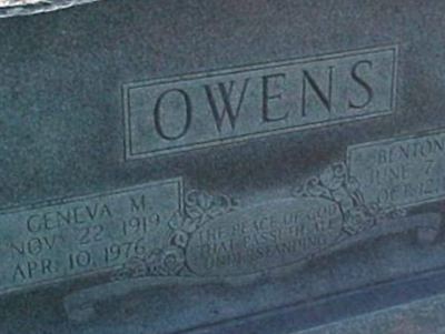 Benton L Owens on Sysoon