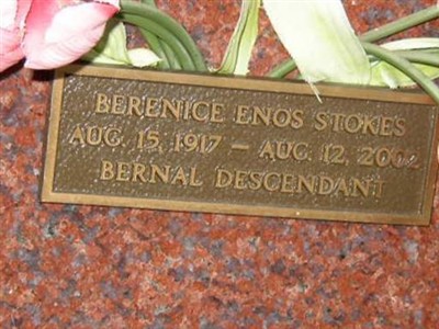 Berenice Enos Stokes on Sysoon