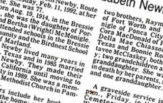Bernetta Elizabeth "Nettie" McMonigle Newby on Sysoon