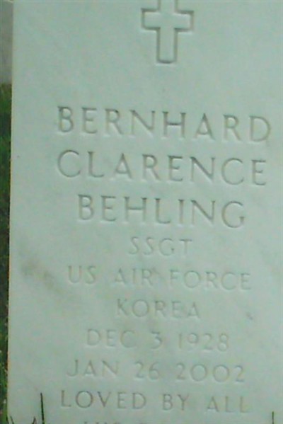 Bernhard Clarence "Bee" Behling on Sysoon