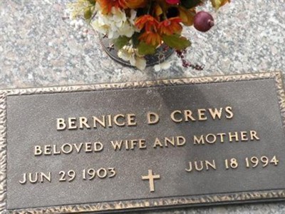 Bernice D. Crews on Sysoon