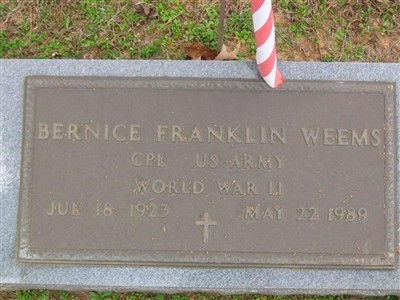 Bernice Franklin Weems on Sysoon