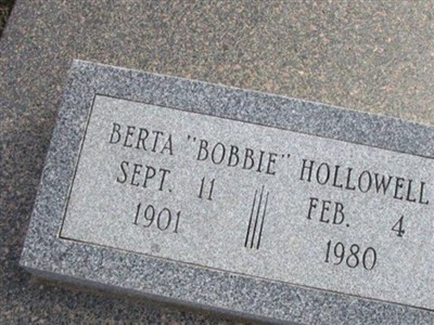 Berta "Bobbie" Hollowell on Sysoon