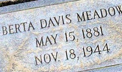 Berta Davis Meadows on Sysoon
