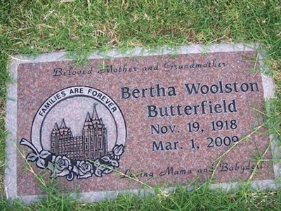 Bertha Doris Woolston Butterfield on Sysoon