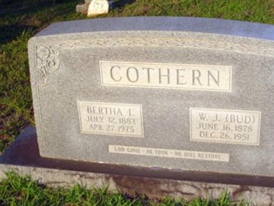 Bertha I Cothern on Sysoon