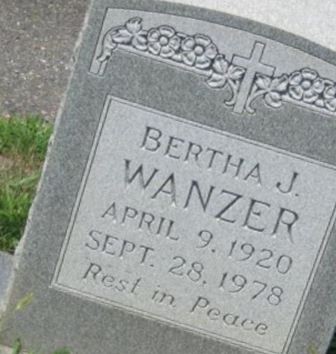 Bertha J Wanzer on Sysoon