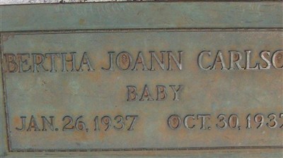Bertha Joann Carlson on Sysoon