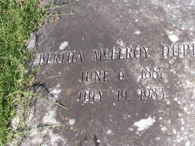 Bertha McElroy Dupree on Sysoon